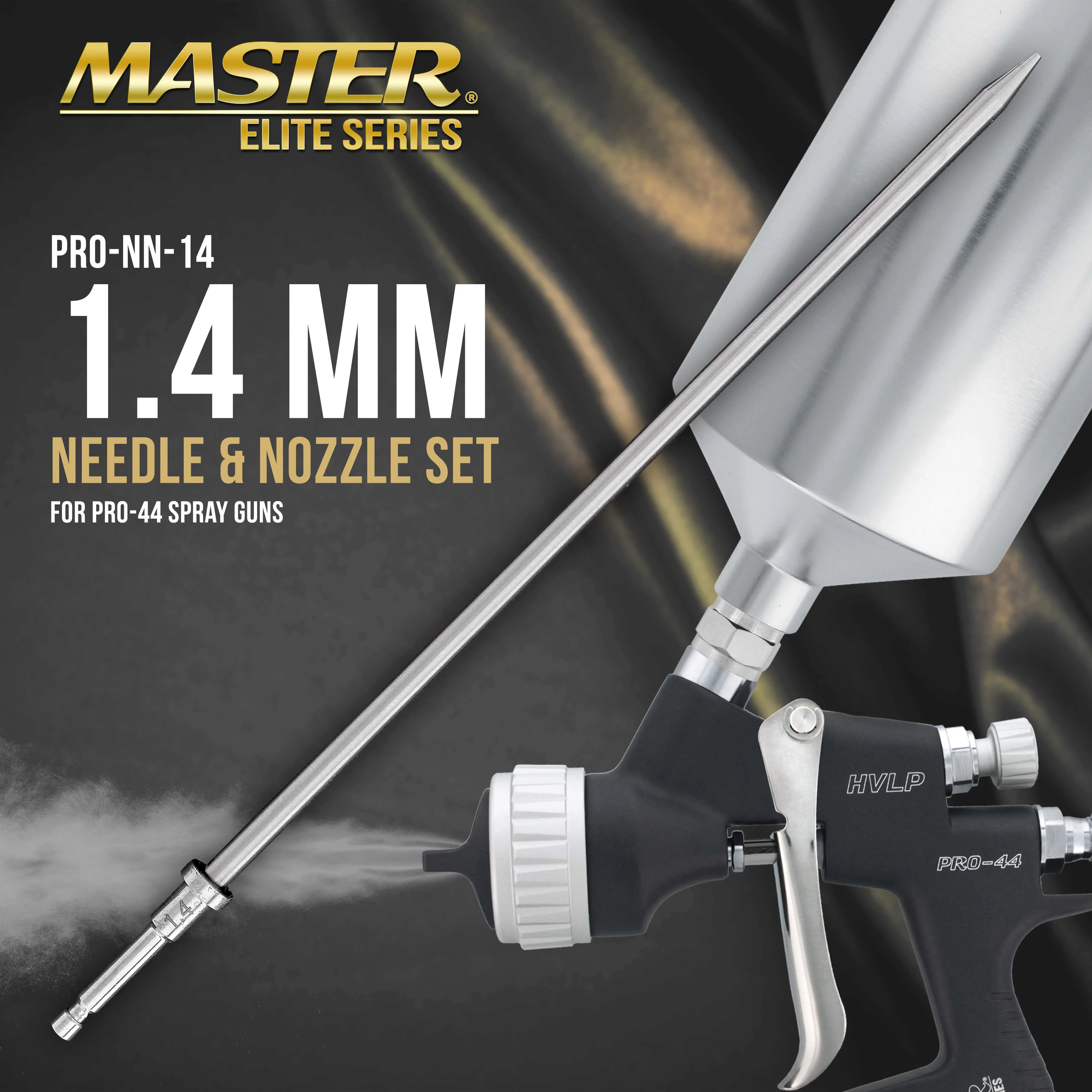 1.4 mm Needle, Fluid Nozzle and Air Cap Set Only - Fits a PRO-44 High Performance HVLP Spray Gun