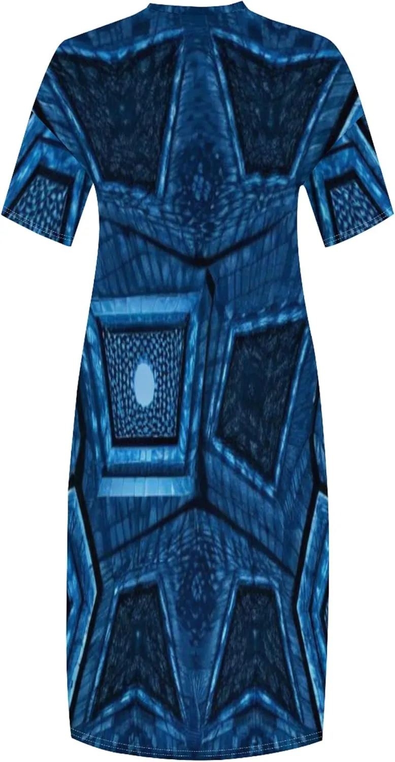 2024 Fahion Women's Plus Size Maxi Dresses Summer V Neck Casual Short Sleeve Party Long Sundress XL-6XL with Pockets