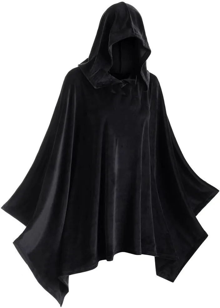 2024 Halloween Cape for Women Ladies Hooded Cape Solid Color Winter Cloak Cosplay Costume Cape Jacket
