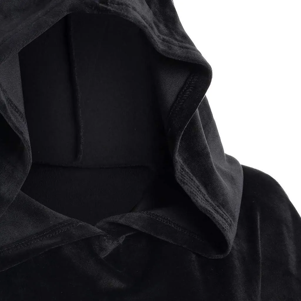 2024 Halloween Cape for Women Ladies Hooded Cape Solid Color Winter Cloak Cosplay Costume Cape Jacket