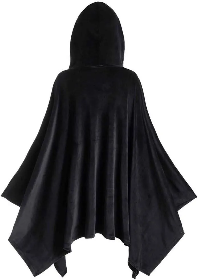 2024 Halloween Cape for Women Ladies Hooded Cape Solid Color Winter Cloak Cosplay Costume Cape Jacket