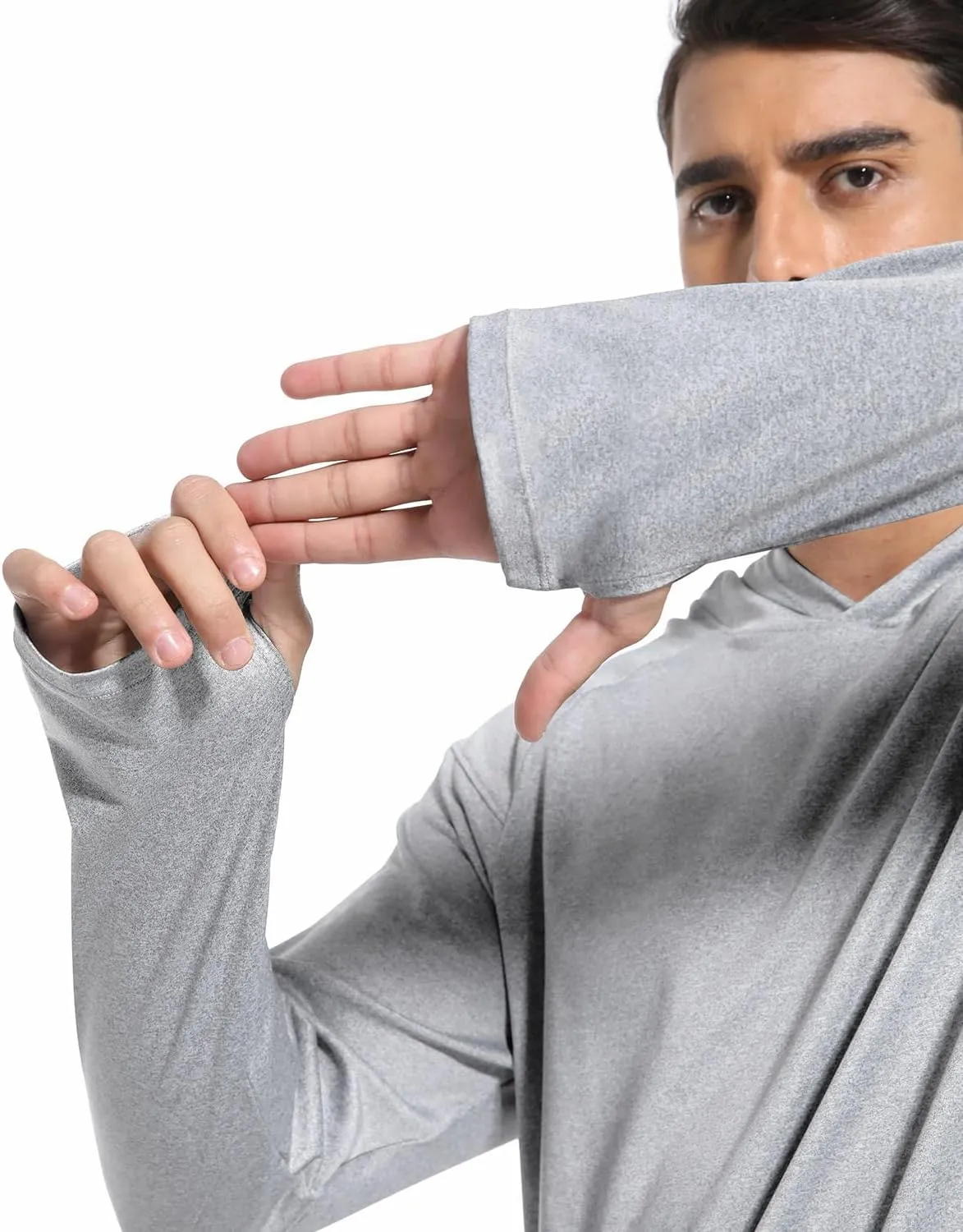 4 Pack Men's Sun Shirts UPF 50  Rash Guard Long Sleeve Sun Protection Hoodies UV Fishing Athletic Workout Hiking Hooded