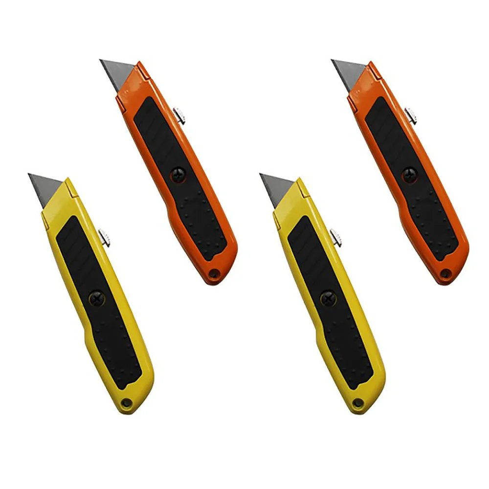 4 X Optic Utility Knife Box Cutter Super Heavy Duty Retractable Razor Blade Tool