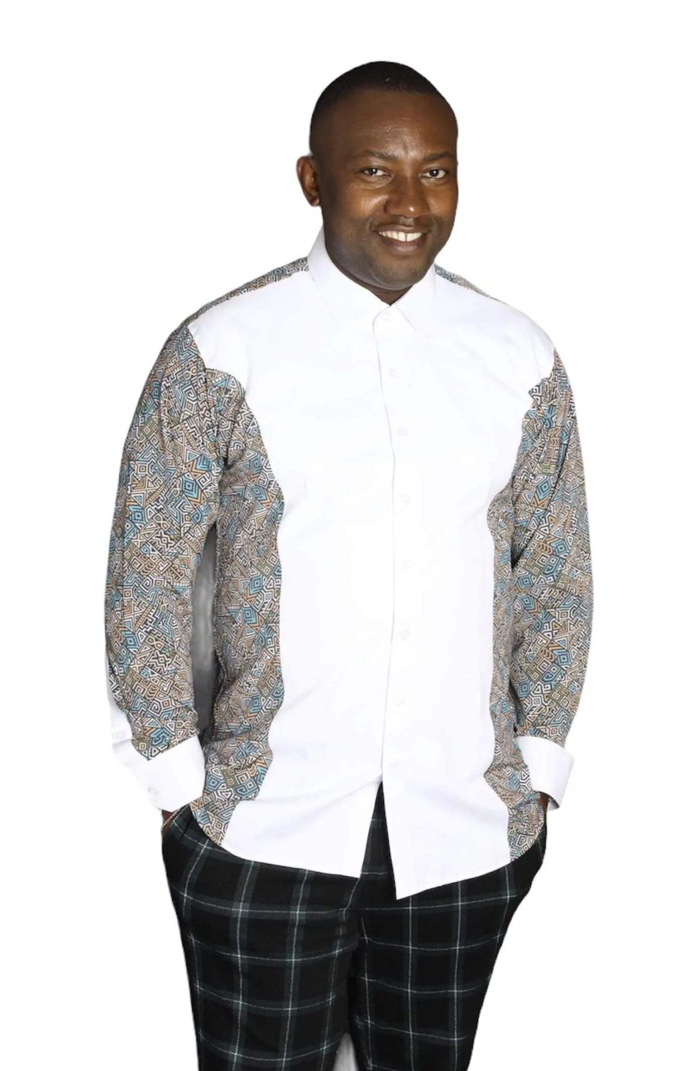 African White Shirt With African Touch