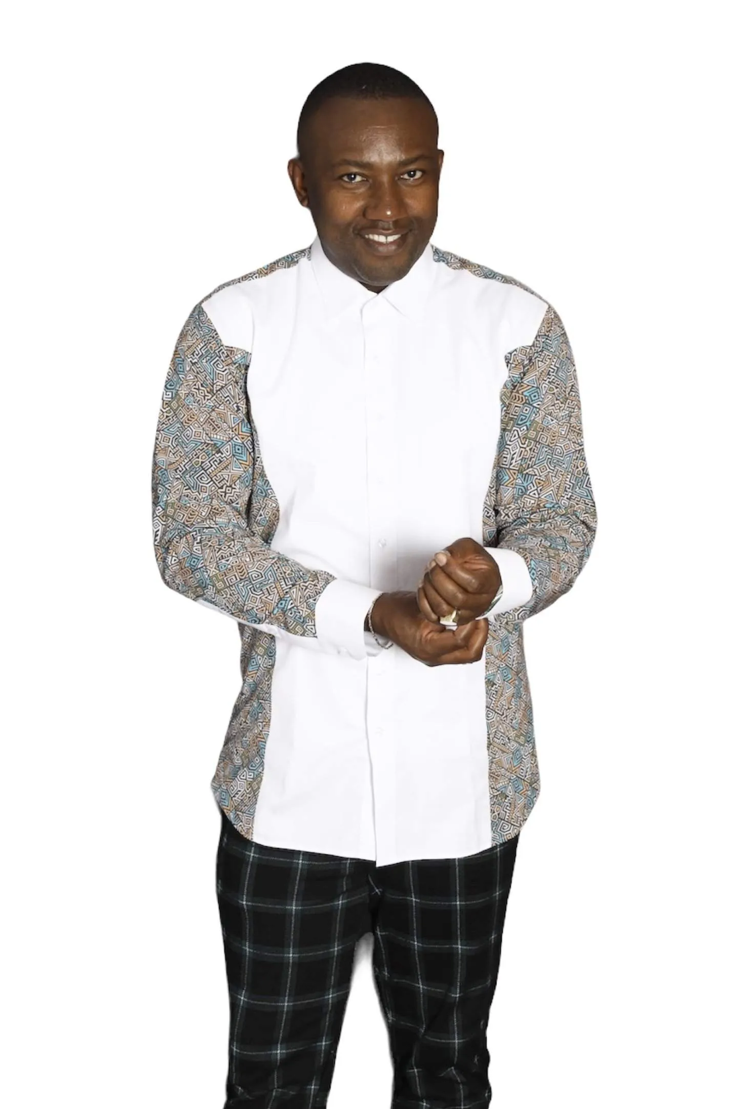 African White Shirt With African Touch