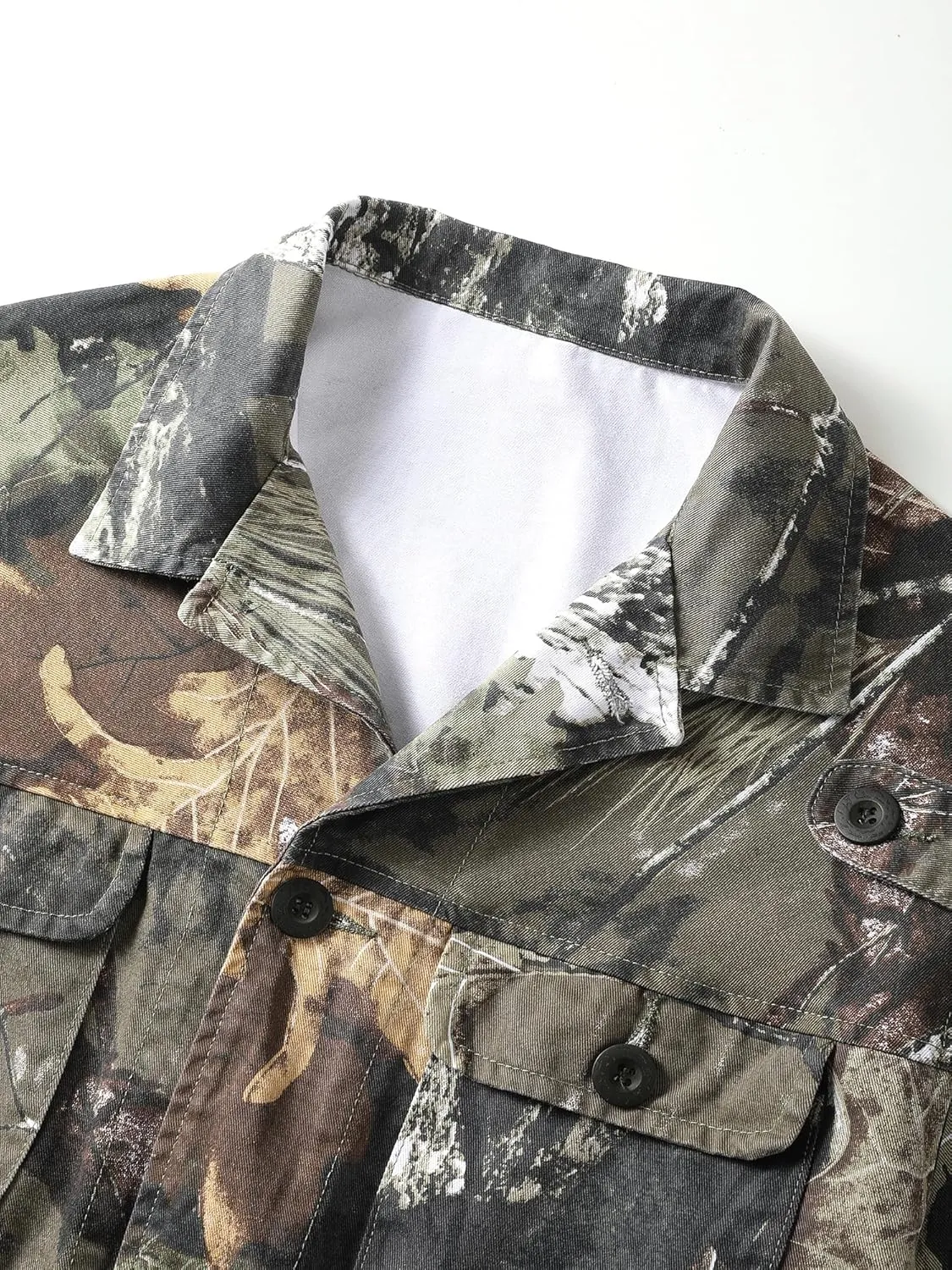 AKHKING Men's Camo Jacket M65 BDU Military Field Jacket Cotton Tactical Combat Army With Multi-Pockets Coat