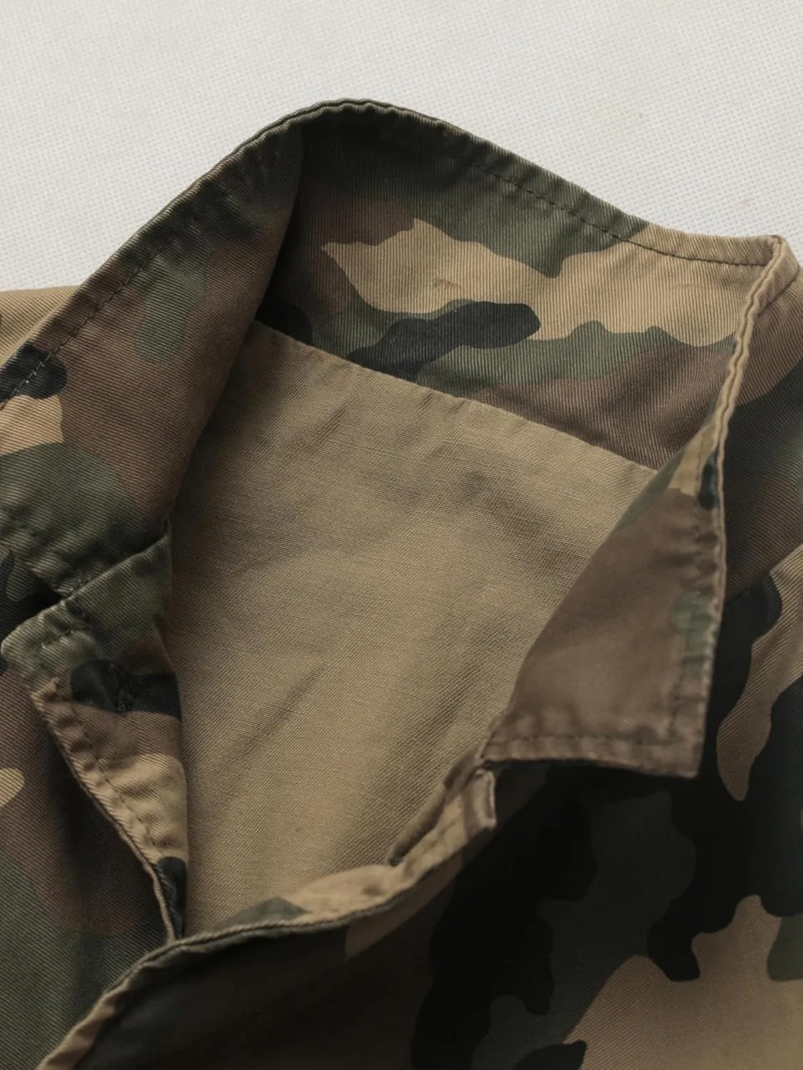 AKHKING Men's Camo Jacket M65 BDU Military Field Jacket Cotton Tactical Combat Army With Multi-Pockets Coat