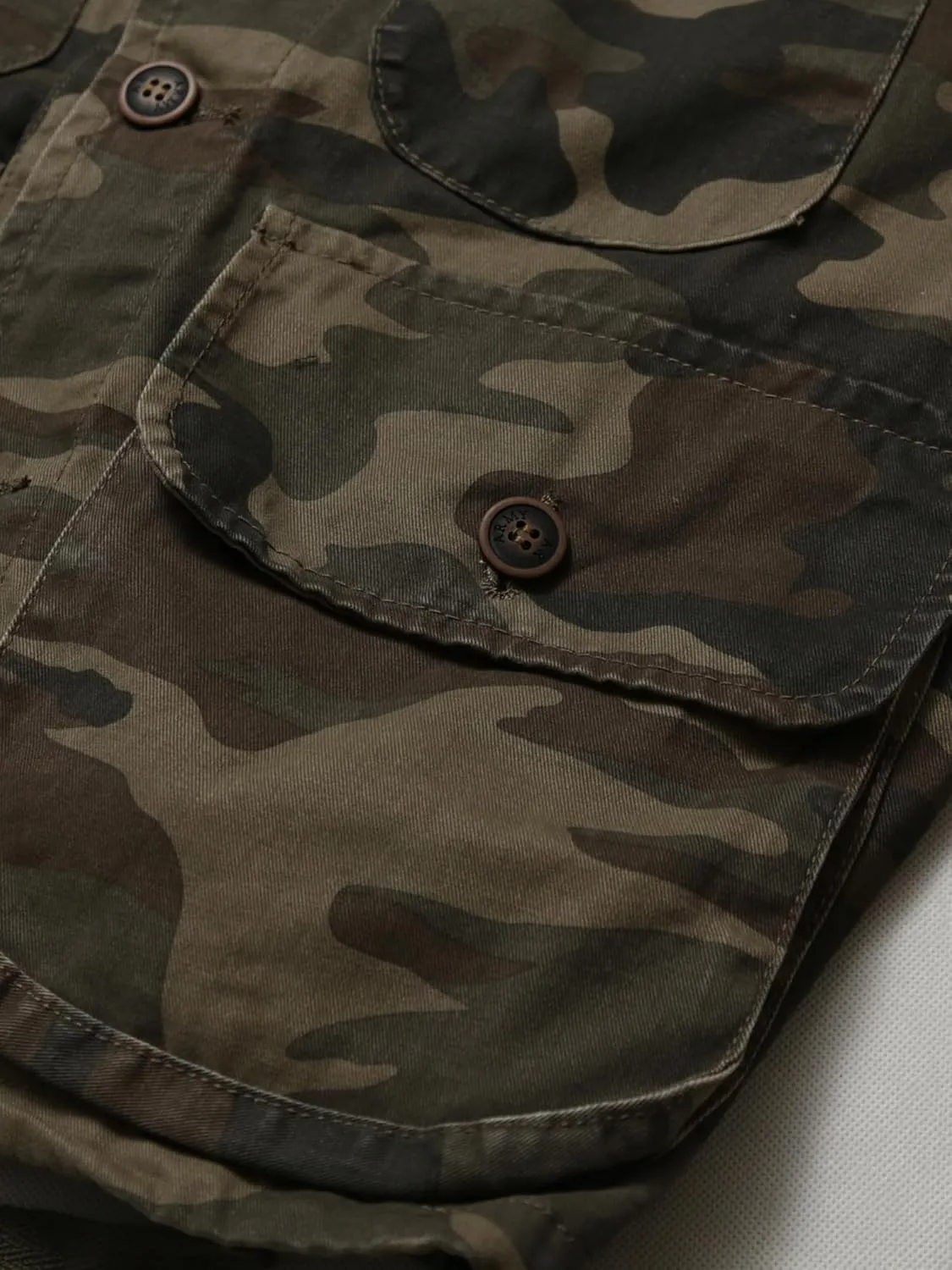 AKHKING Men's Camo Jacket M65 BDU Military Field Jacket Cotton Tactical Combat Army With Multi-Pockets Coat