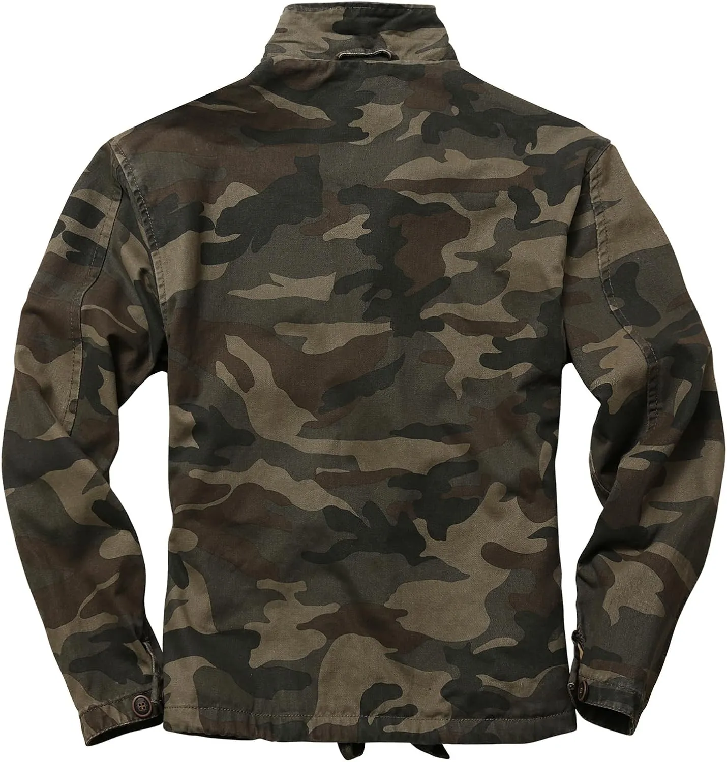 AKHKING Men's Camo Jacket M65 BDU Military Field Jacket Cotton Tactical Combat Army With Multi-Pockets Coat