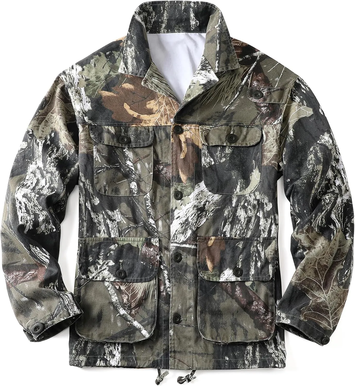 AKHKING Men's Camo Jacket M65 BDU Military Field Jacket Cotton Tactical Combat Army With Multi-Pockets Coat