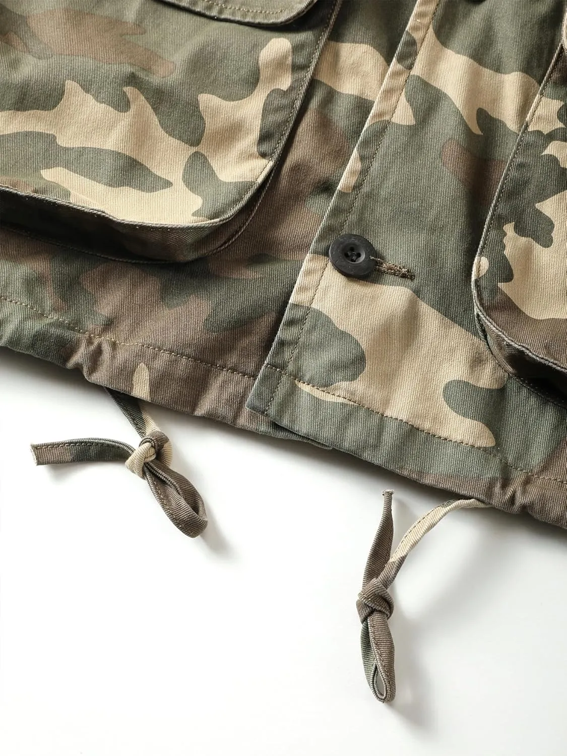 AKHKING Men's Camo Jacket M65 BDU Military Field Jacket Cotton Tactical Combat Army With Multi-Pockets Coat