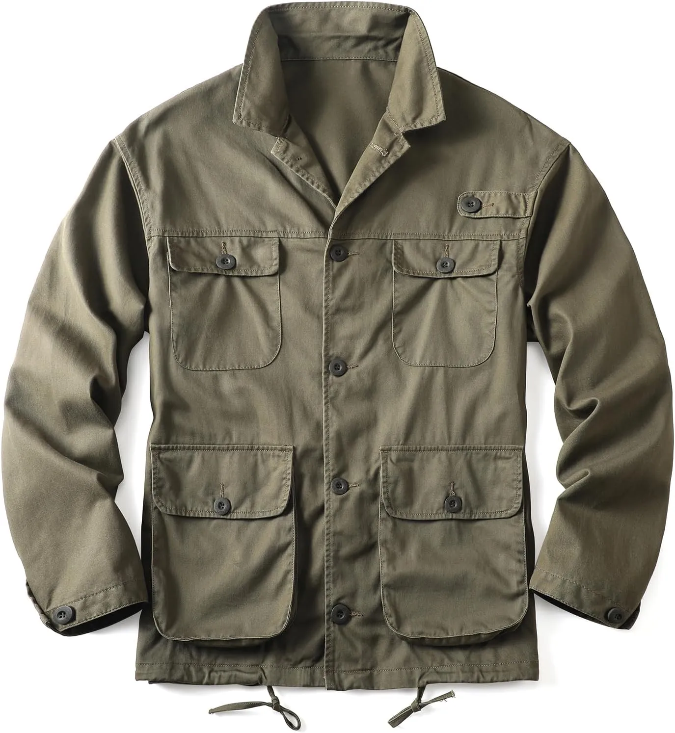 AKHKING Men's Camo Jacket M65 BDU Military Field Jacket Cotton Tactical Combat Army With Multi-Pockets Coat