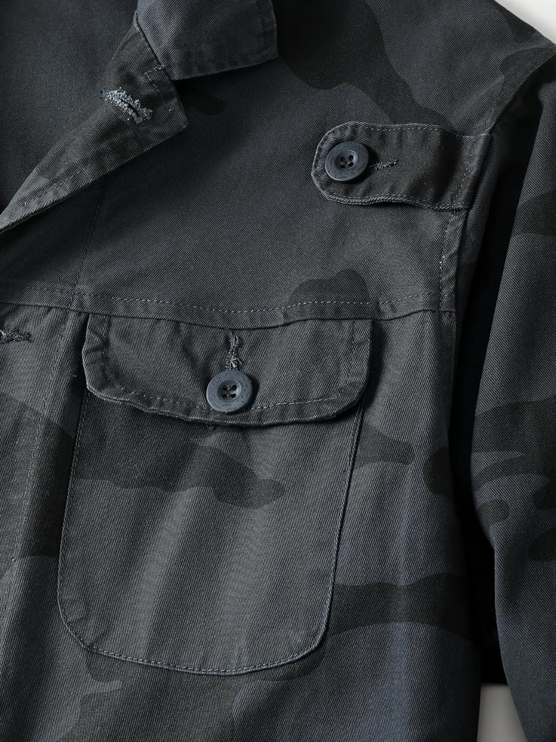 AKHKING Men's Camo Jacket M65 BDU Military Field Jacket Cotton Tactical Combat Army With Multi-Pockets Coat