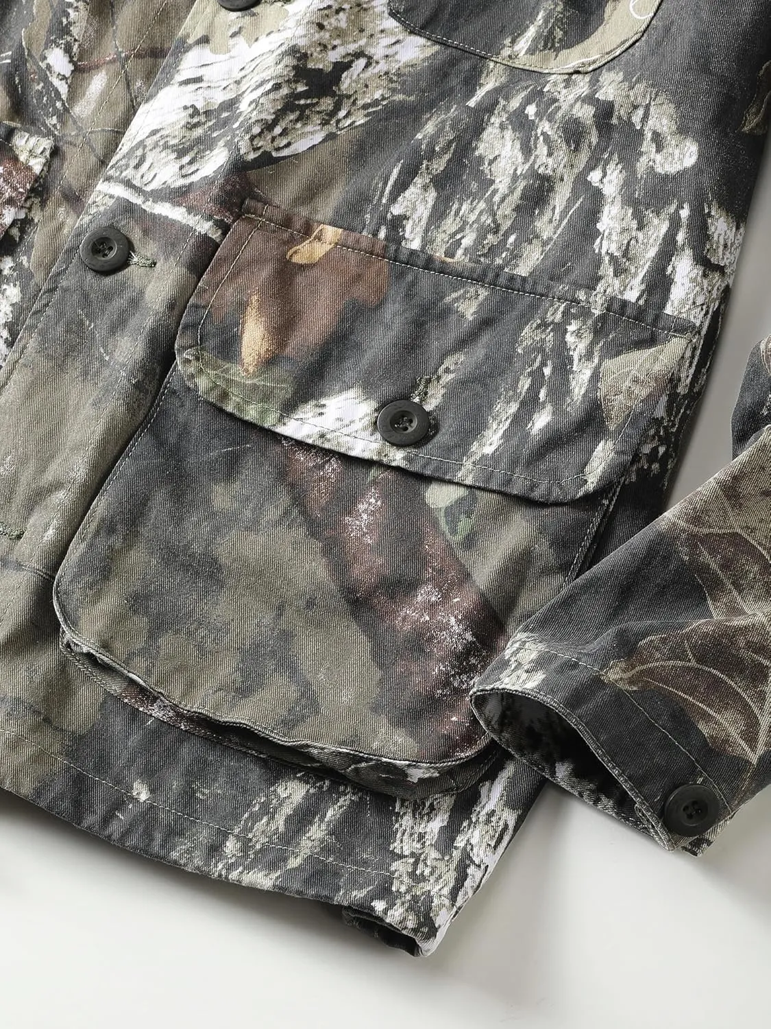 AKHKING Men's Camo Jacket M65 BDU Military Field Jacket Cotton Tactical Combat Army With Multi-Pockets Coat