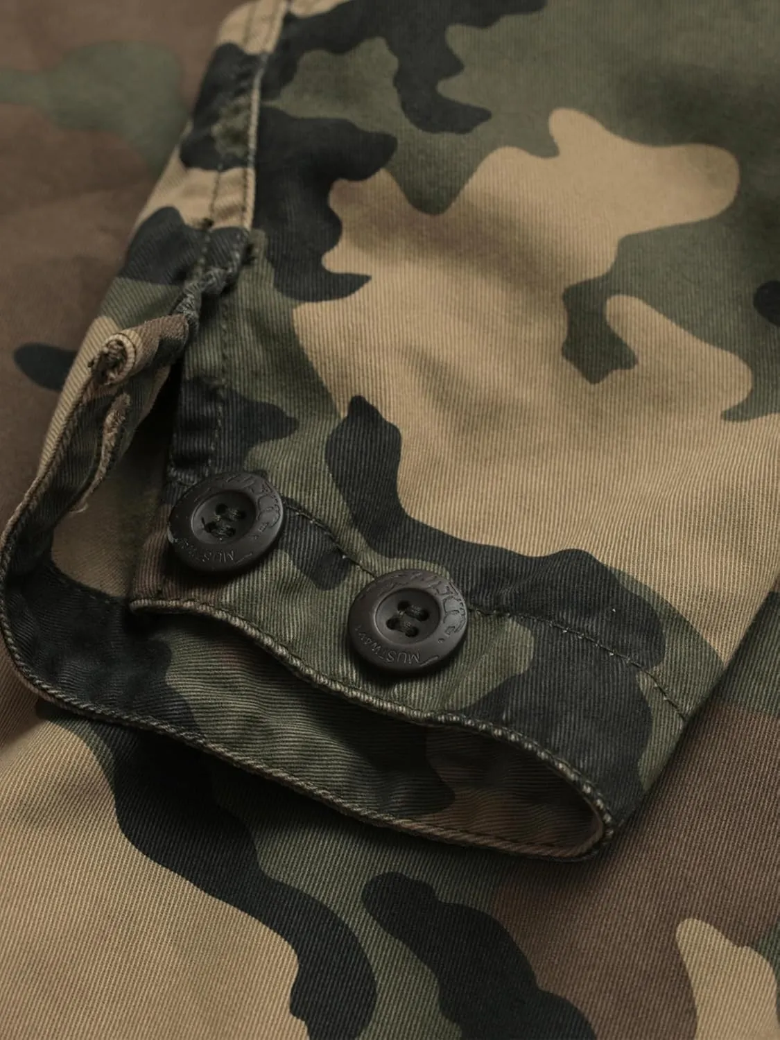 AKHKING Men's Camo Jacket M65 BDU Military Field Jacket Cotton Tactical Combat Army With Multi-Pockets Coat