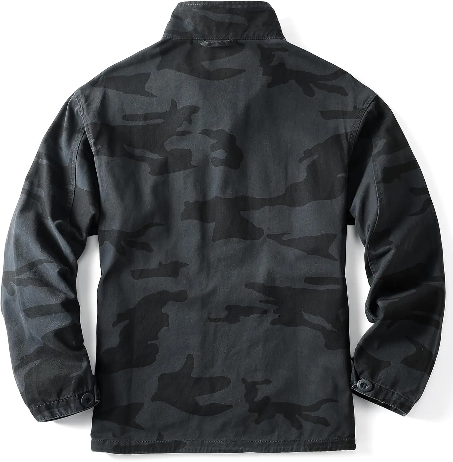 AKHKING Men's Camo Jacket M65 BDU Military Field Jacket Cotton Tactical Combat Army With Multi-Pockets Coat