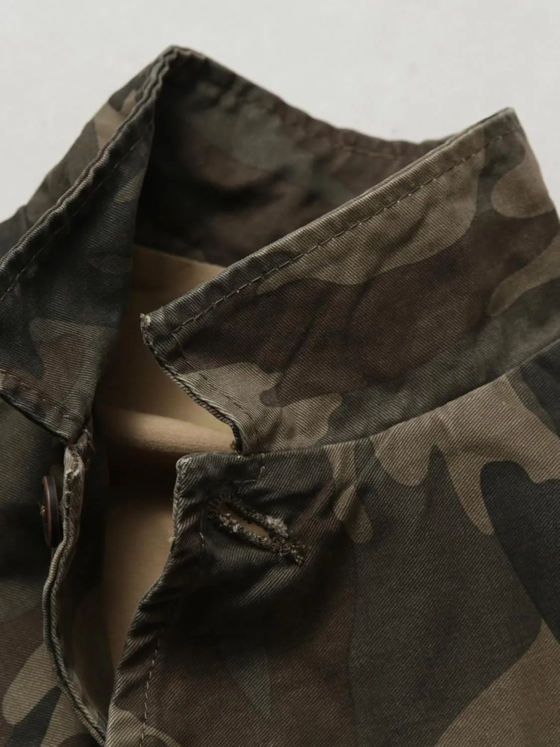 AKHKING Men's Camo Jacket M65 BDU Military Field Jacket Cotton Tactical Combat Army With Multi-Pockets Coat