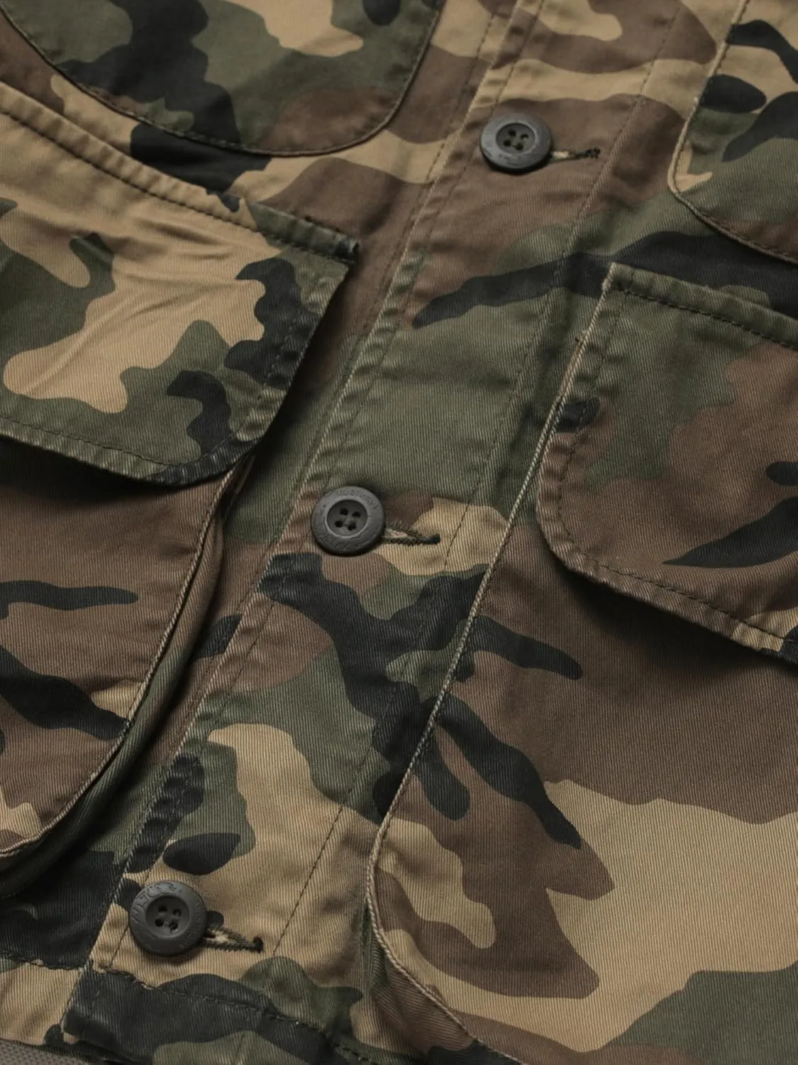 AKHKING Men's Camo Jacket M65 BDU Military Field Jacket Cotton Tactical Combat Army With Multi-Pockets Coat