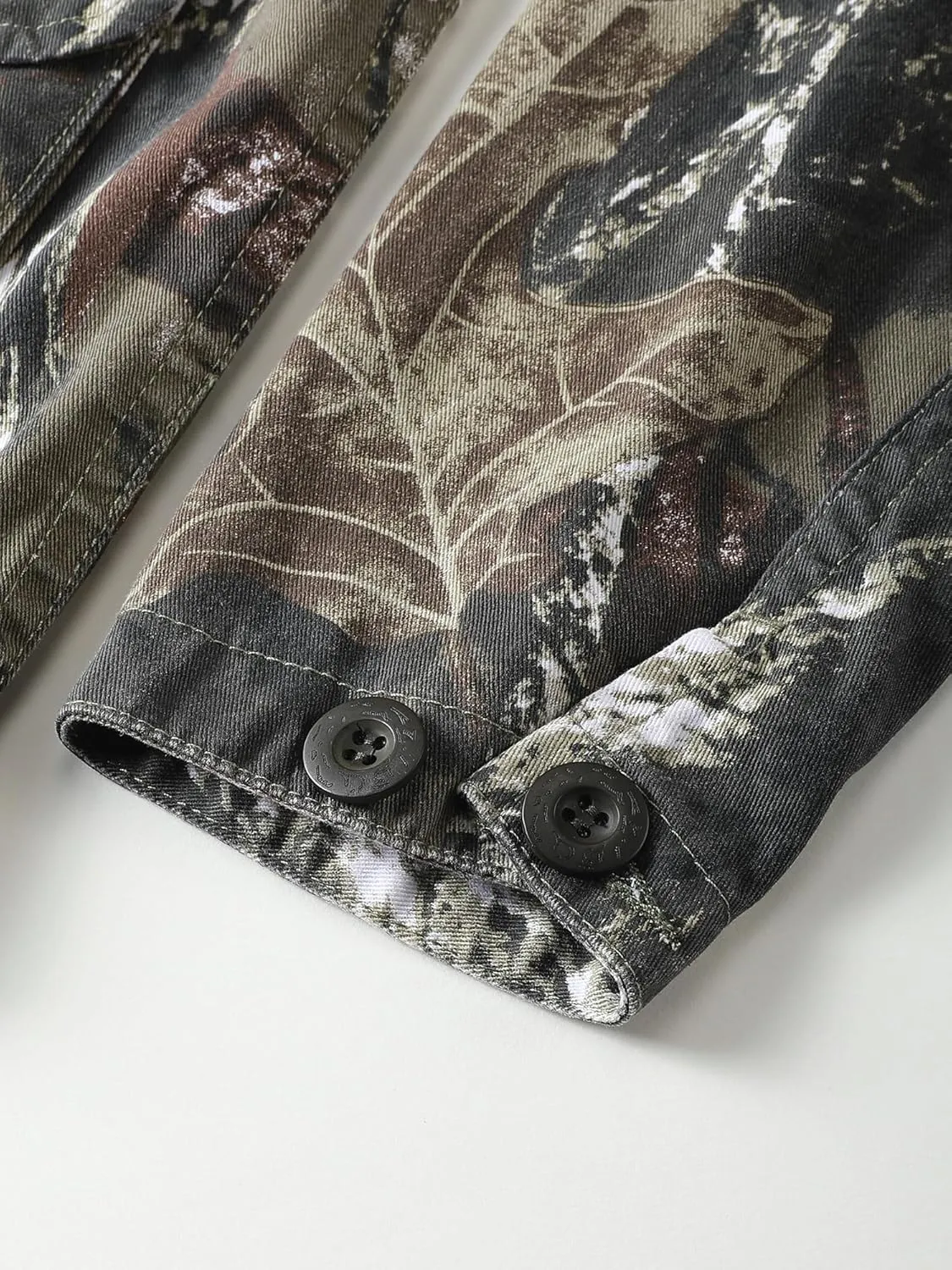 AKHKING Men's Camo Jacket M65 BDU Military Field Jacket Cotton Tactical Combat Army With Multi-Pockets Coat