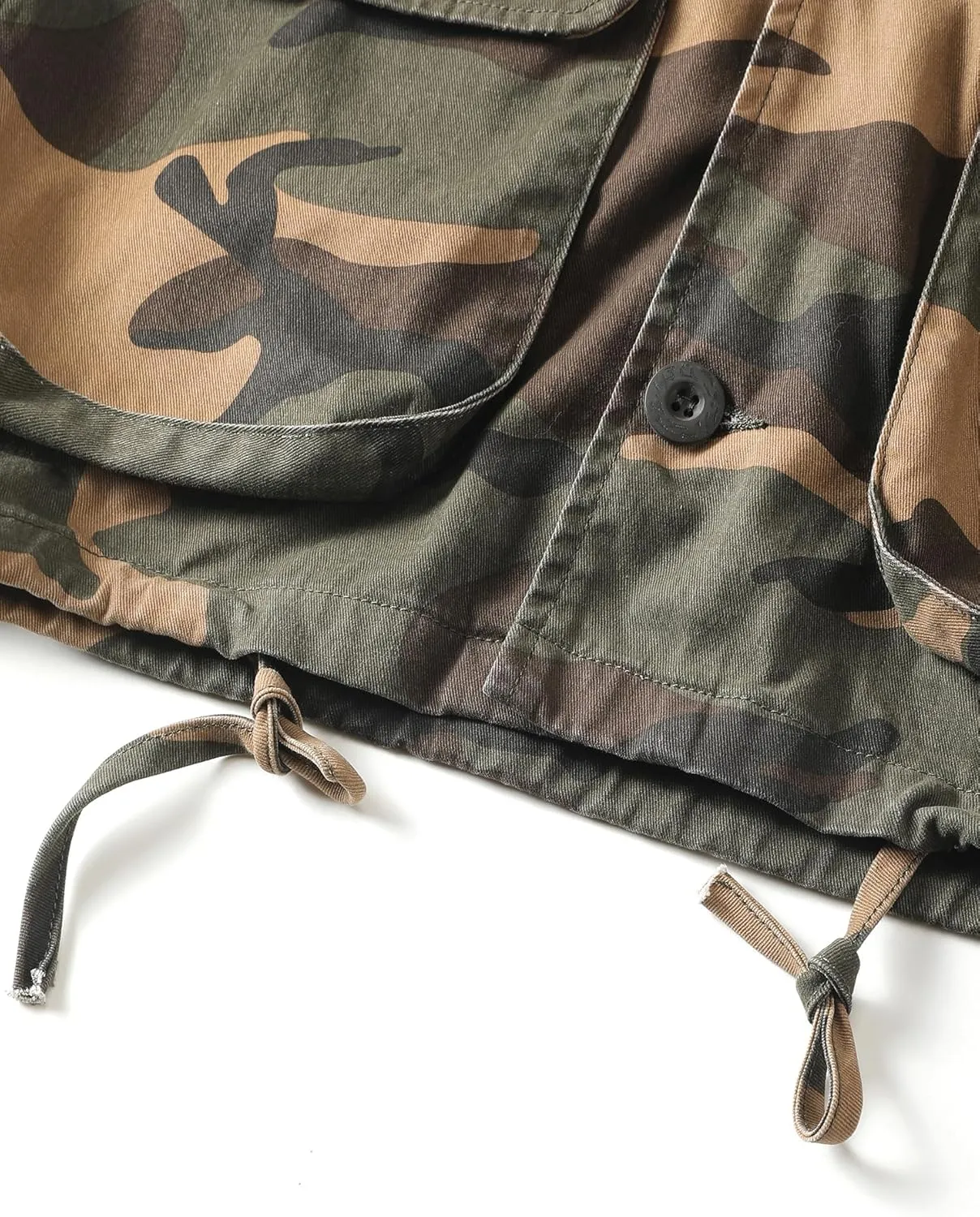 AKHKING Men's Camo Jacket M65 BDU Military Field Jacket Cotton Tactical Combat Army With Multi-Pockets Coat