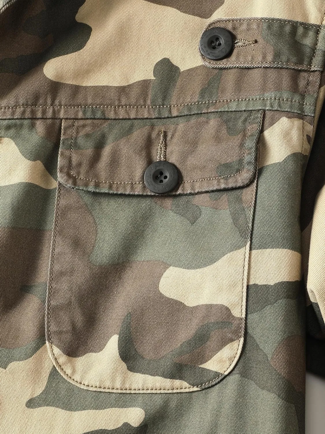 AKHKING Men's Camo Jacket M65 BDU Military Field Jacket Cotton Tactical Combat Army With Multi-Pockets Coat