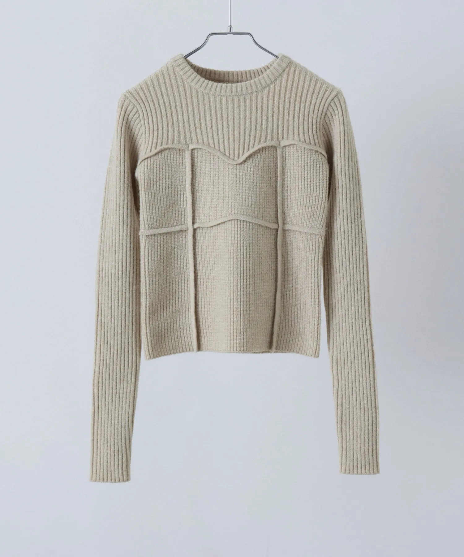 Alpaca touch bustier-like rib knit