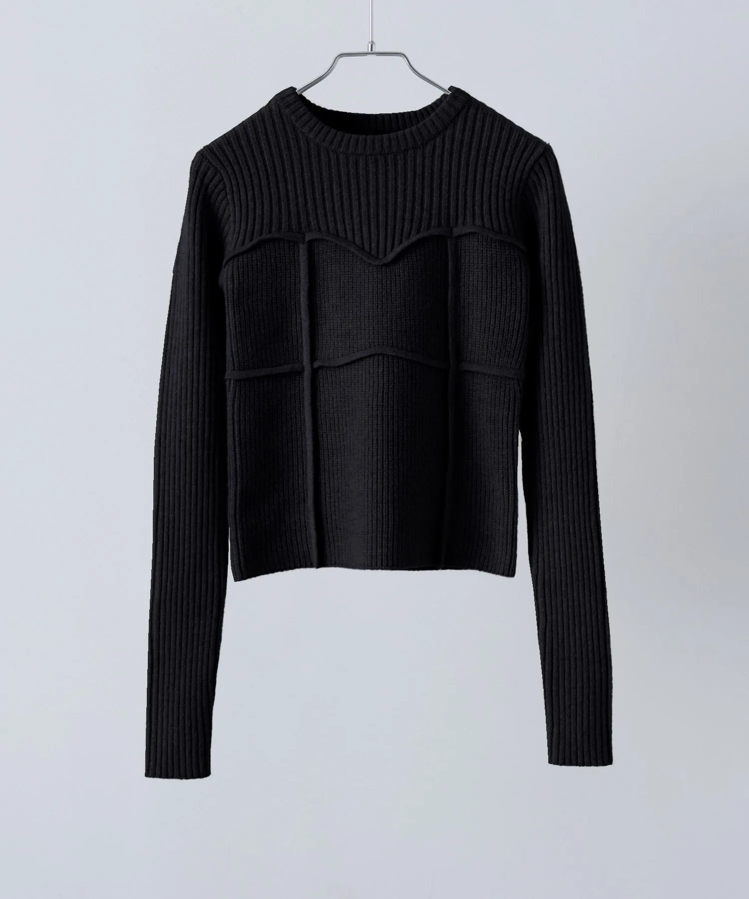 Alpaca touch bustier-like rib knit