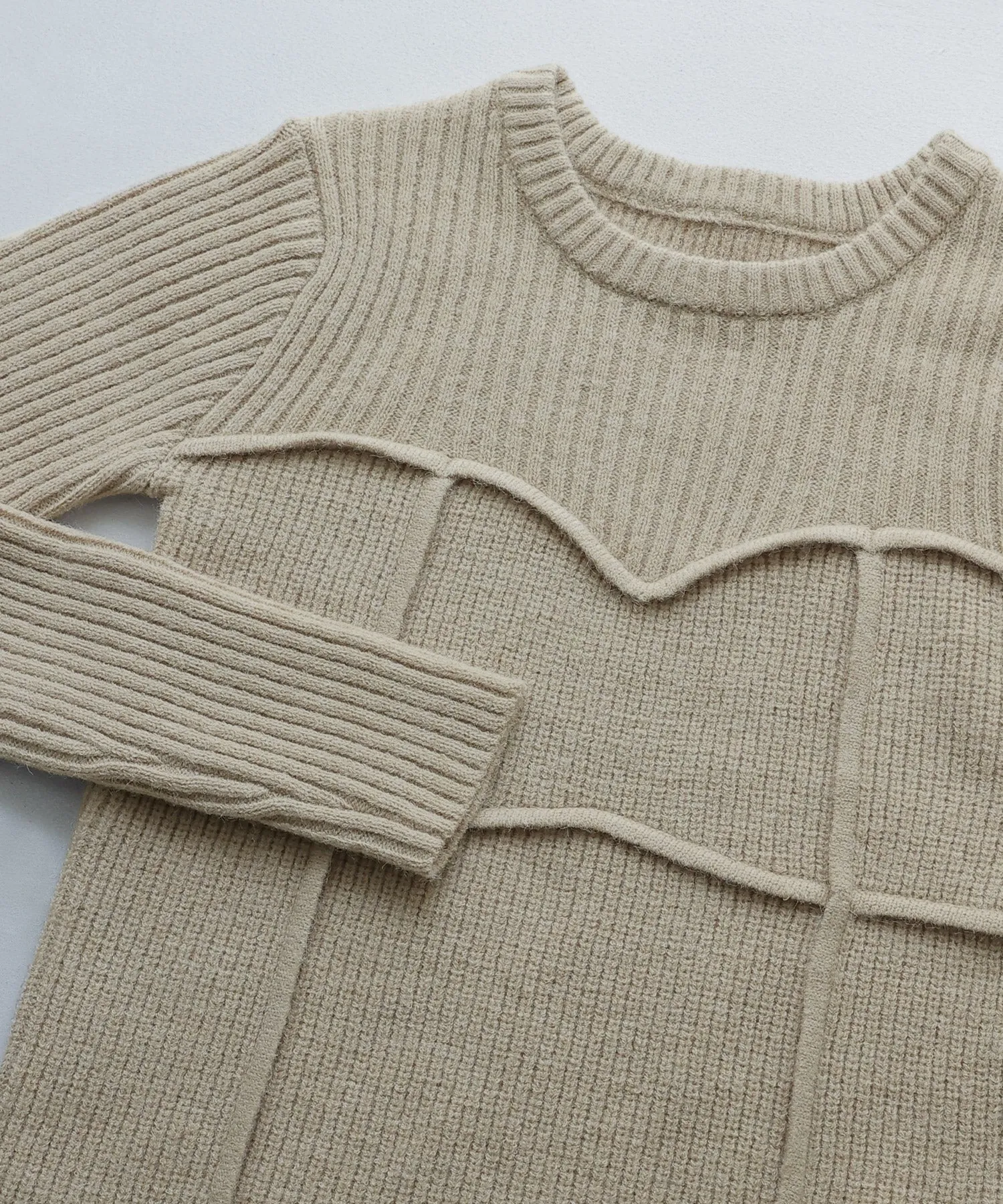 Alpaca touch bustier-like rib knit