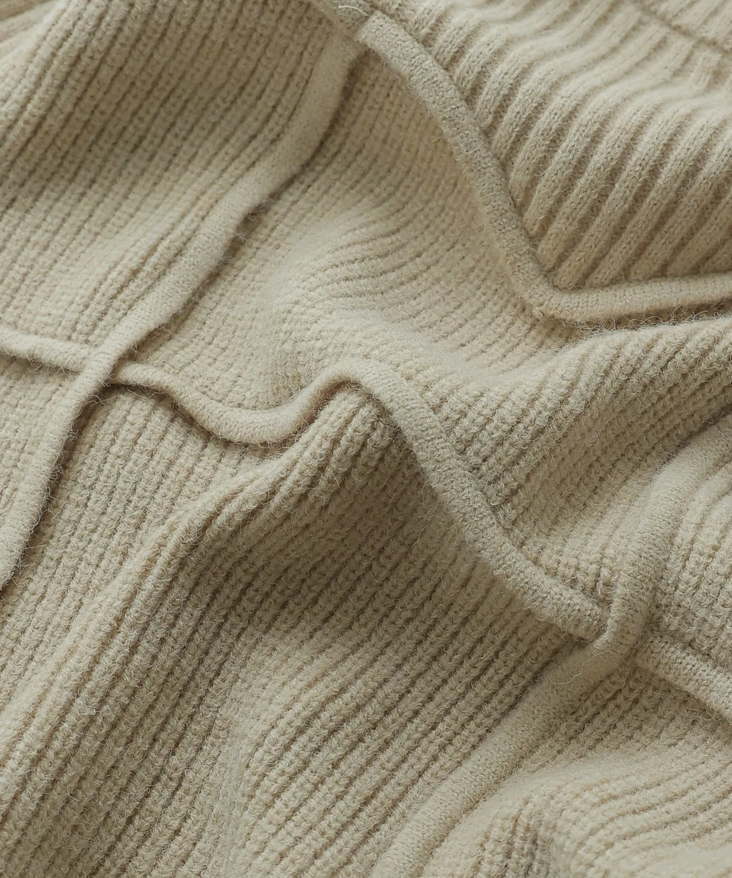 Alpaca touch bustier-like rib knit
