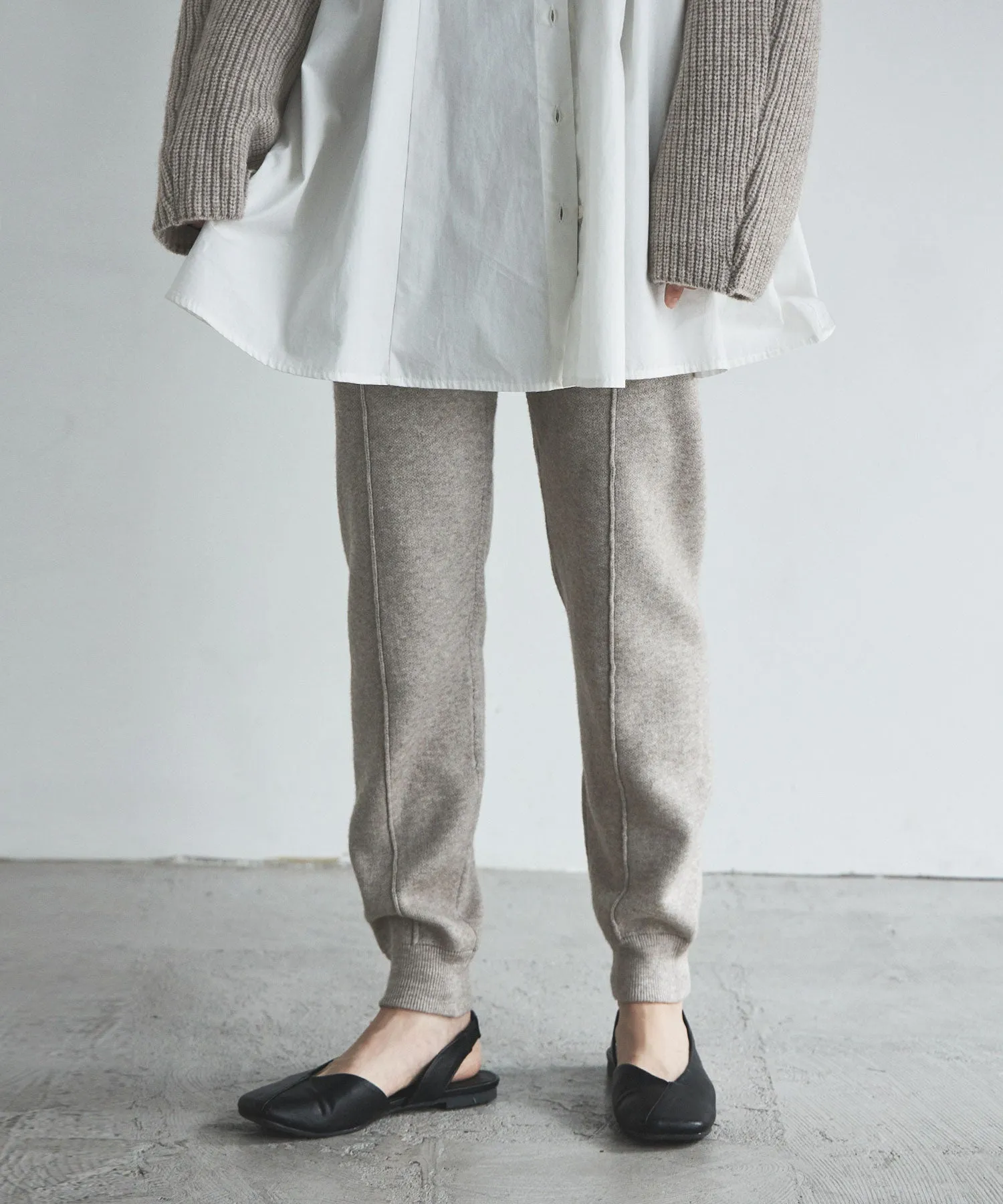 Alpaca touch knit jogger pants