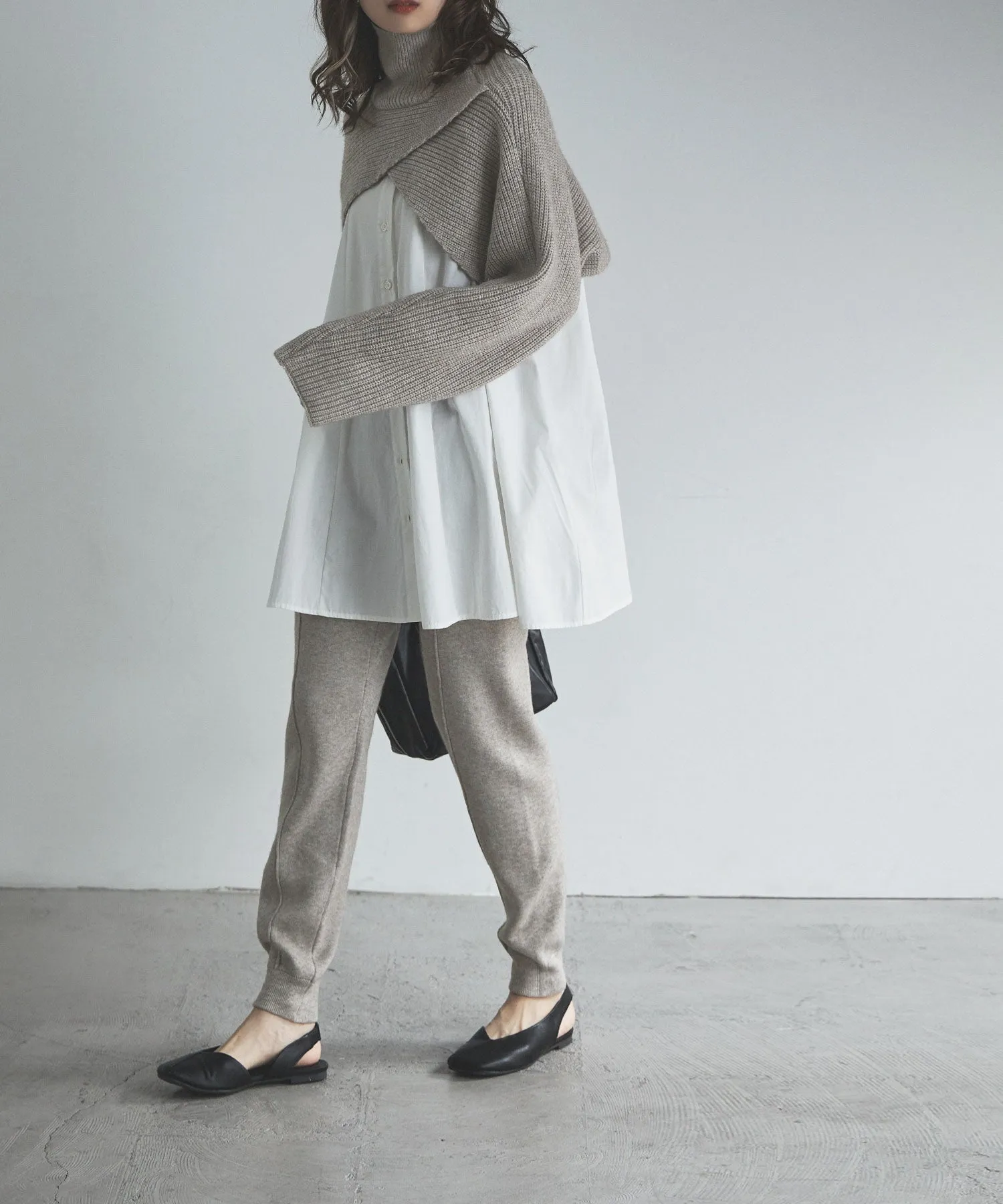 Alpaca touch knit jogger pants