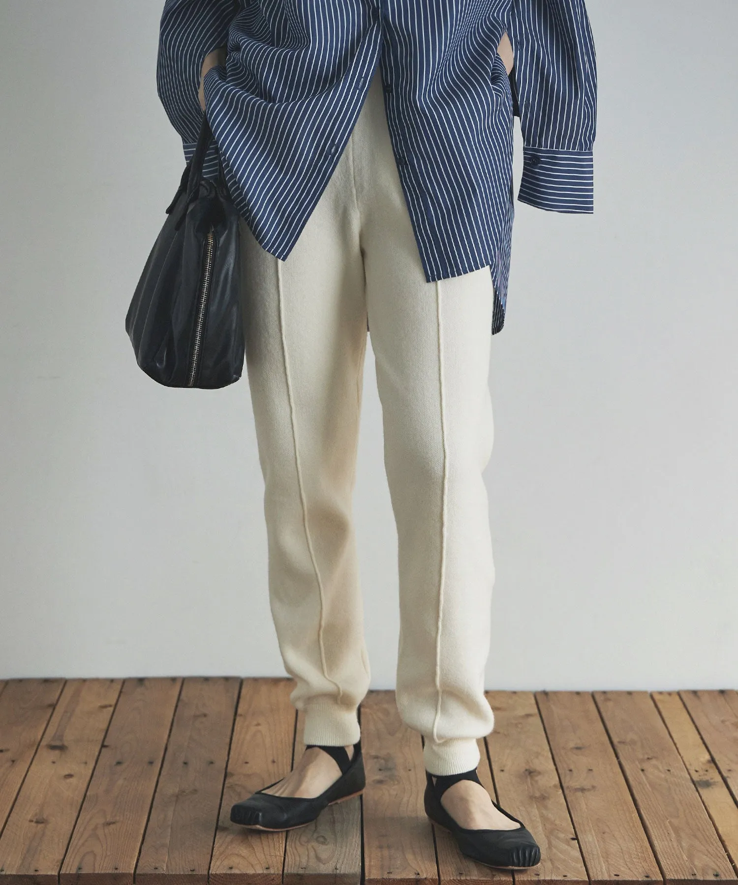 Alpaca touch knit jogger pants