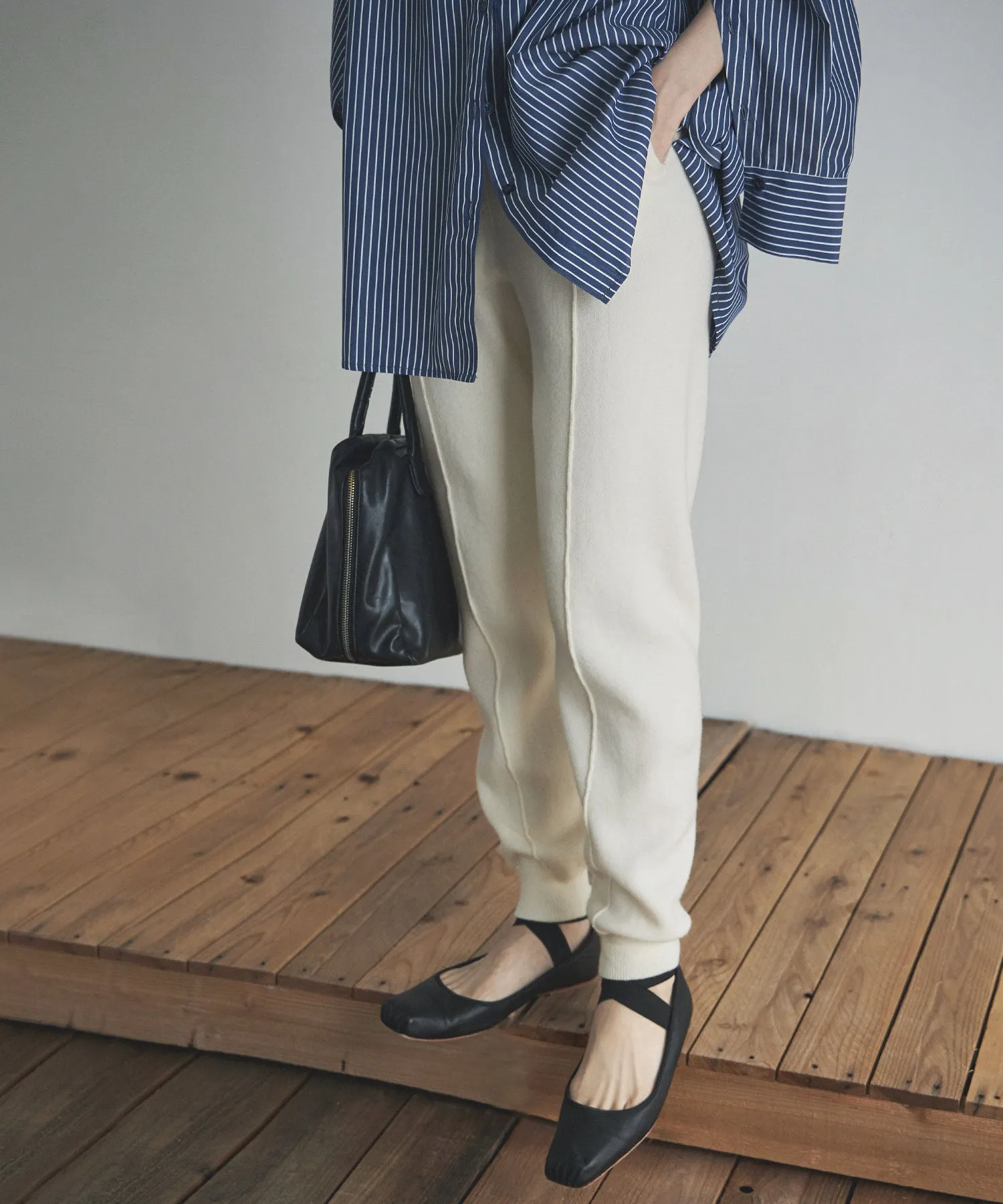 Alpaca touch knit jogger pants