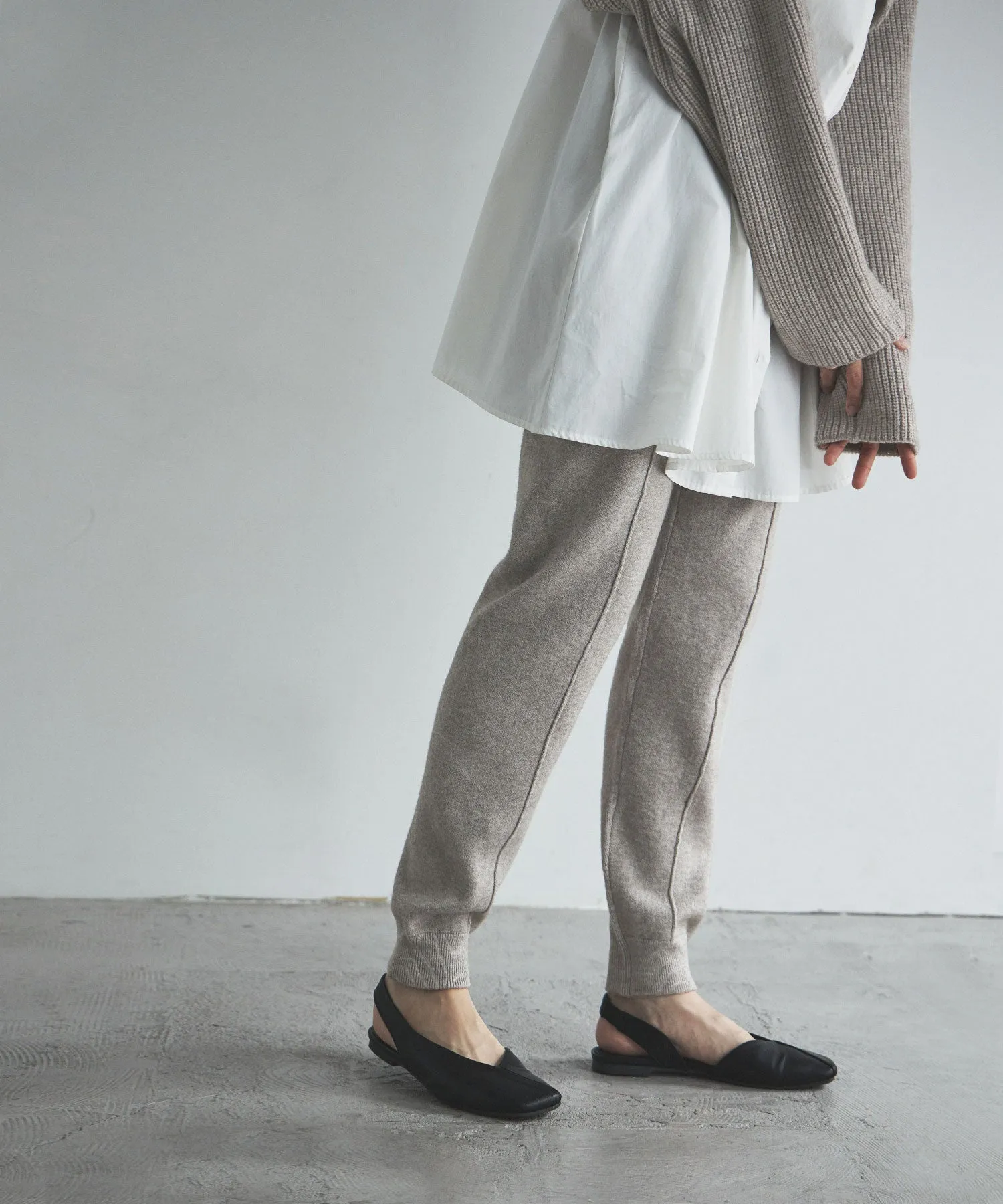 Alpaca touch knit jogger pants
