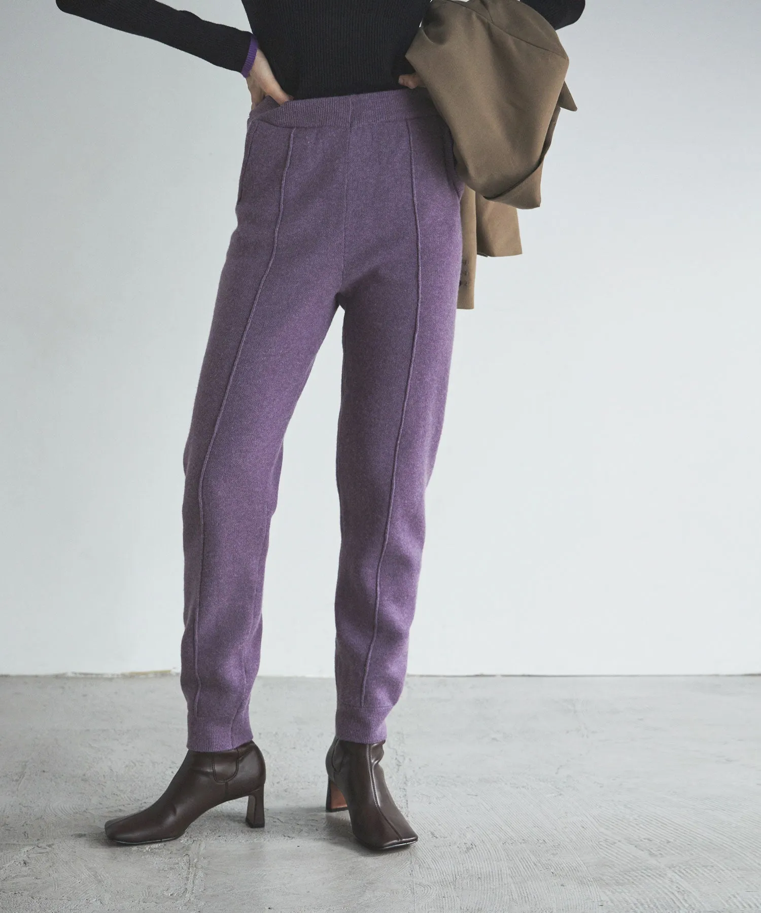Alpaca touch knit jogger pants