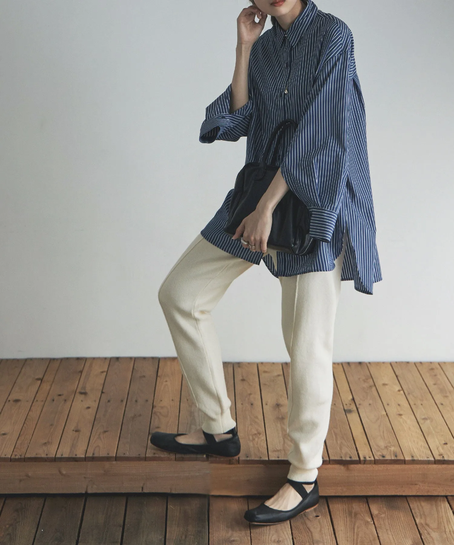 Alpaca touch knit jogger pants