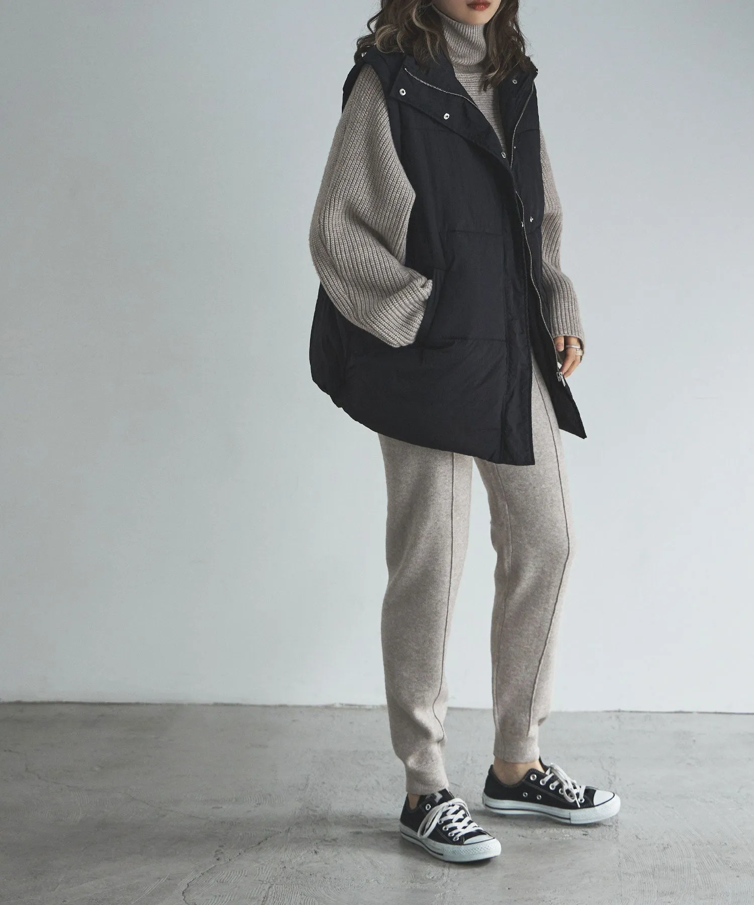 Alpaca touch knit jogger pants