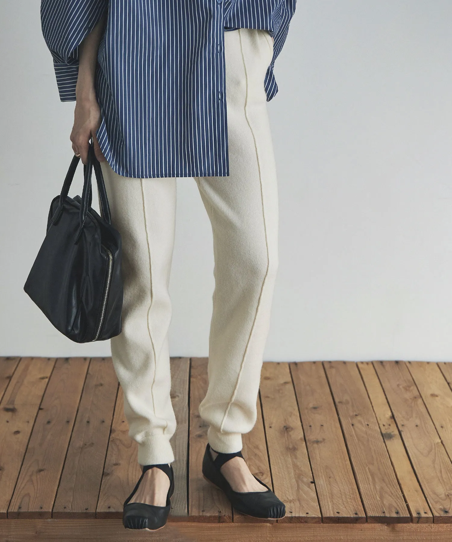Alpaca touch knit jogger pants