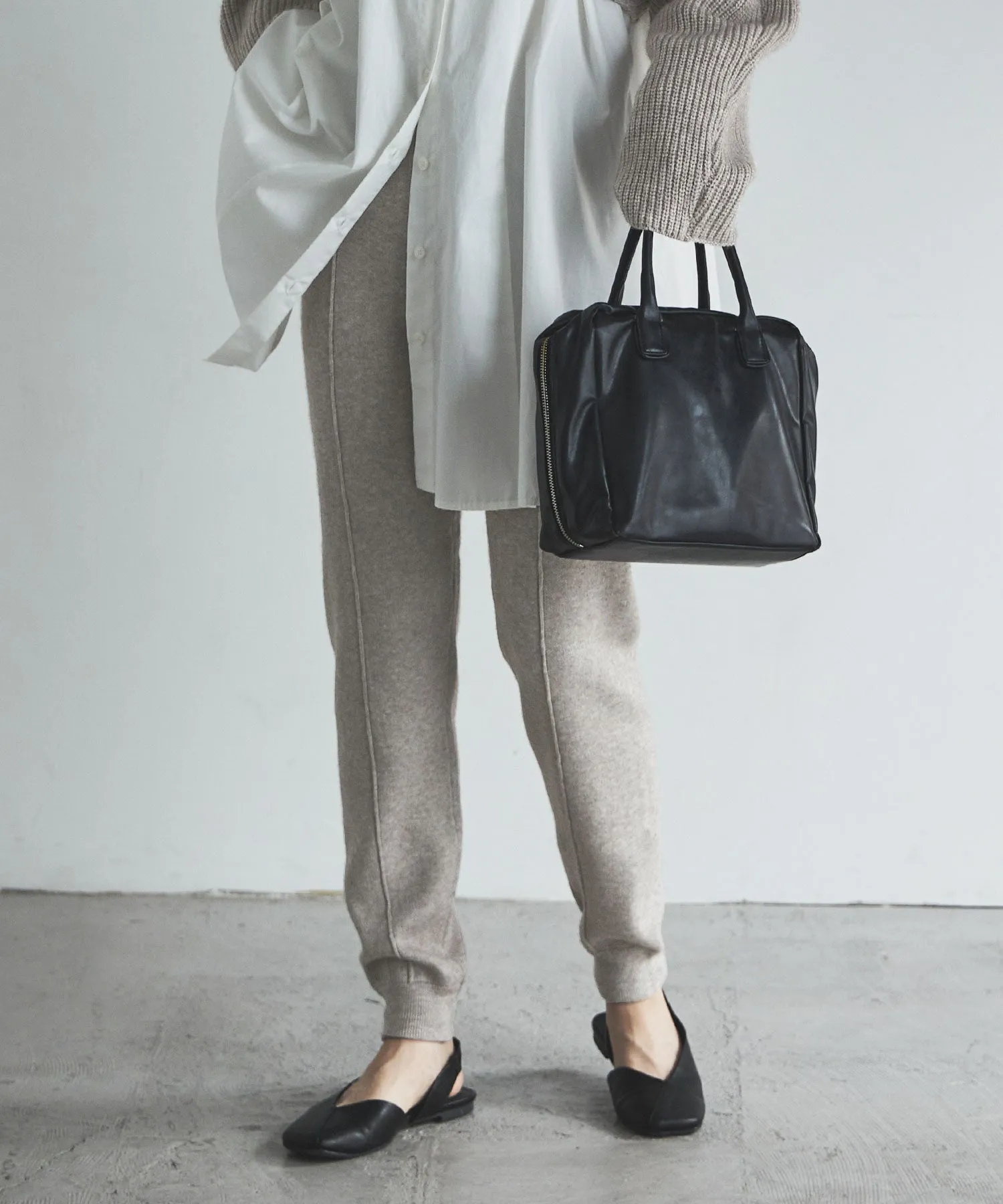 Alpaca touch knit jogger pants