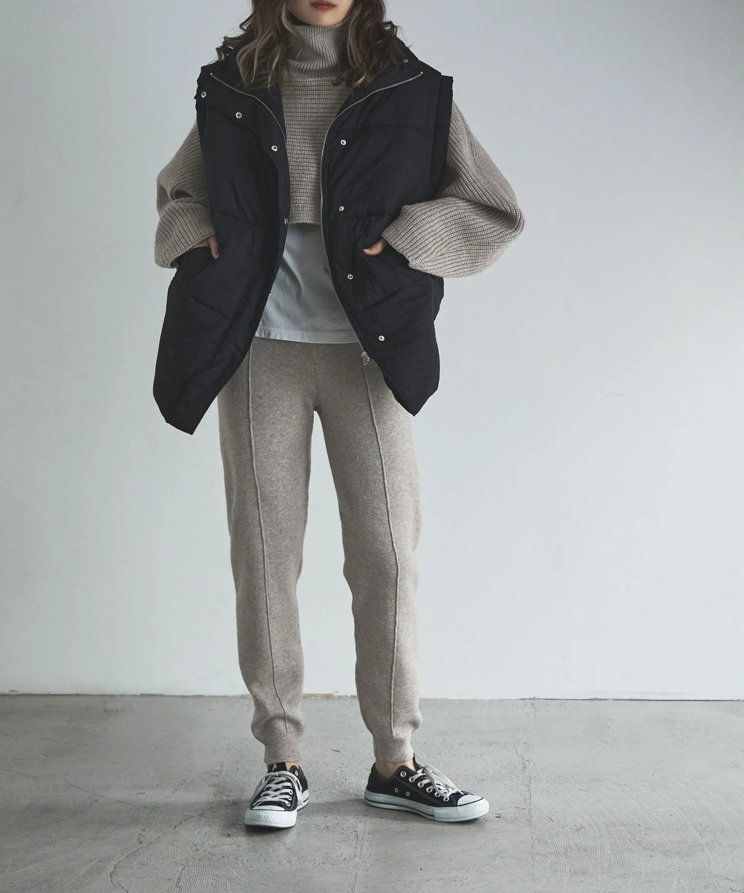Alpaca touch knit jogger pants
