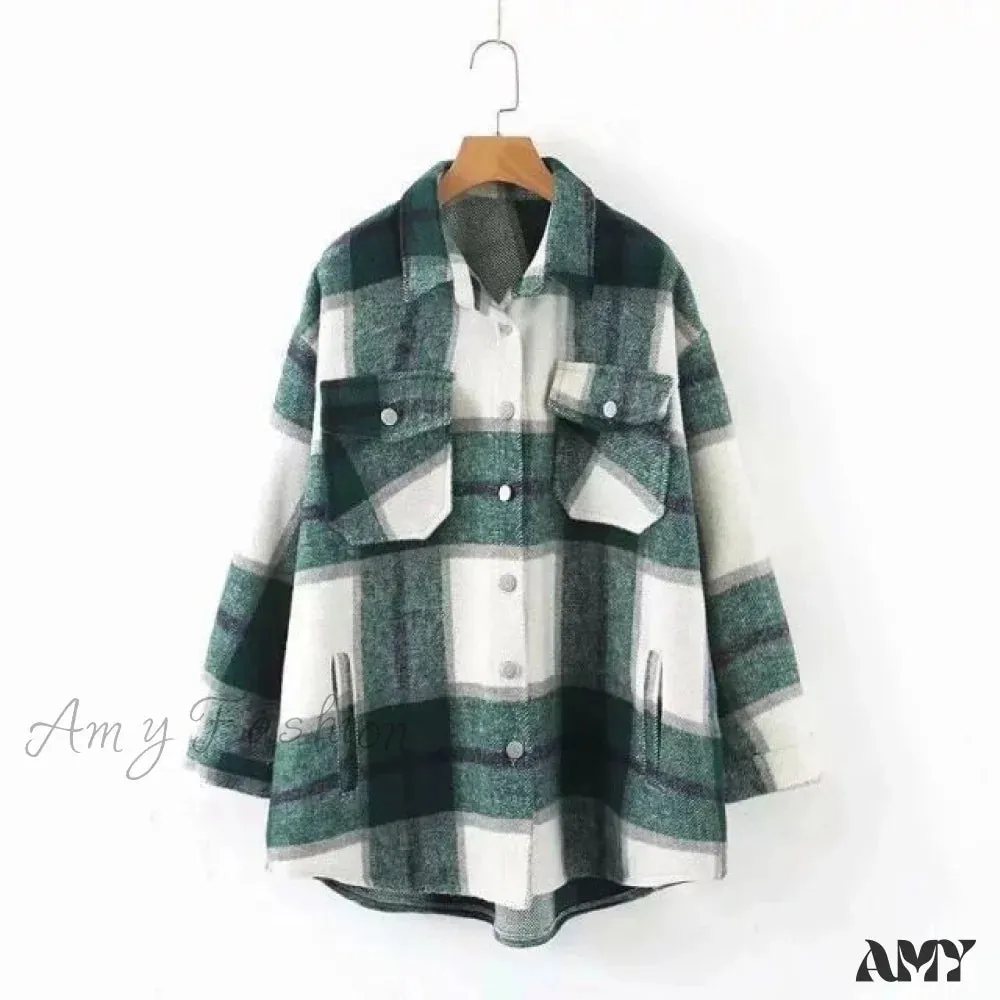 Amy Fashion - Ladies Thick Turn Collar Plus Size Female Coat