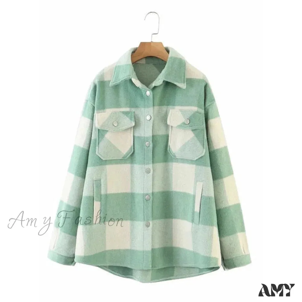 Amy Fashion - Ladies Thick Turn Collar Plus Size Female Coat