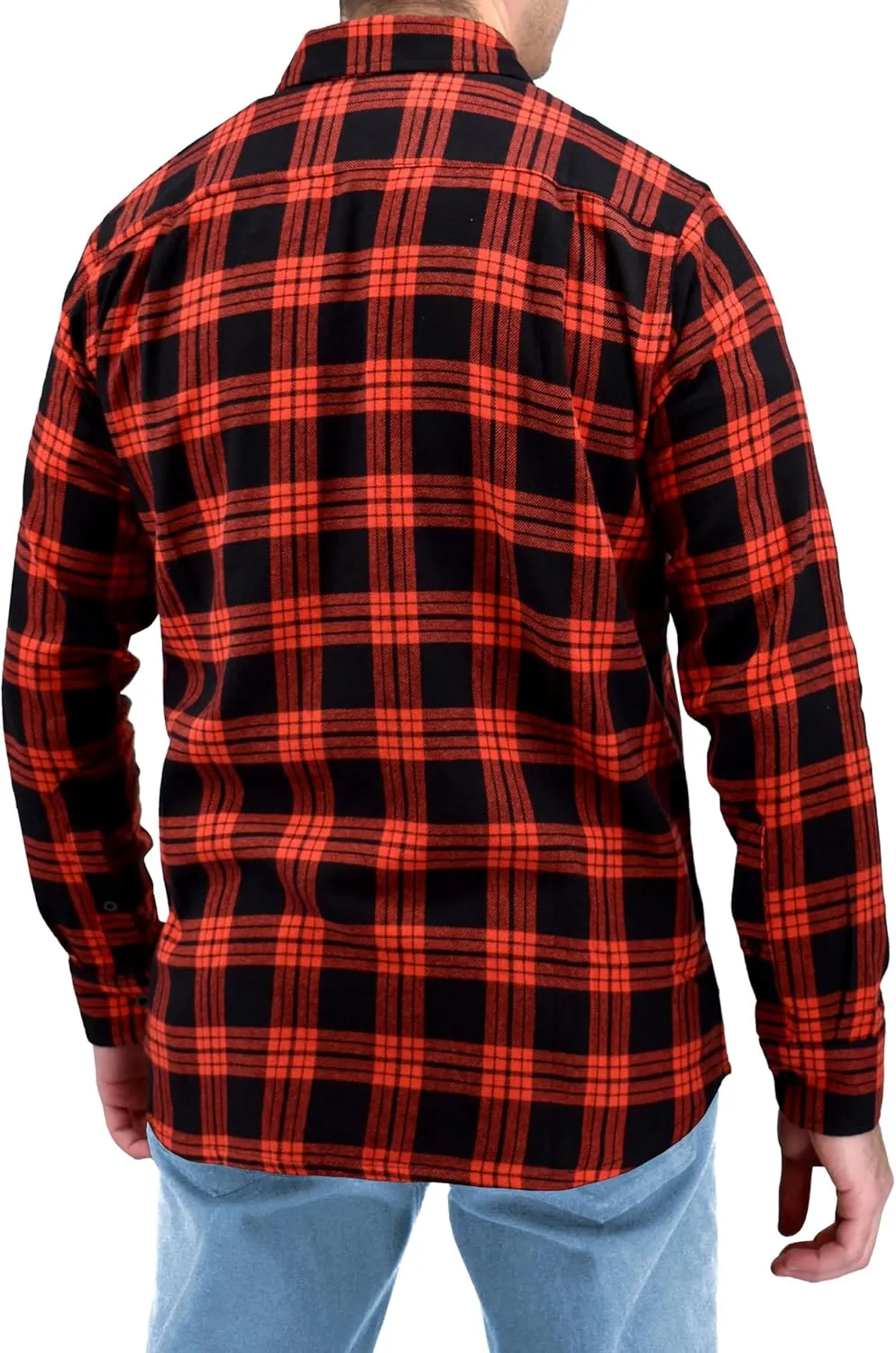 Andrew Scott Men's Button Down Regular Fit Long Sleeve Plaid Flannel Casual Shirts - Multi Packs