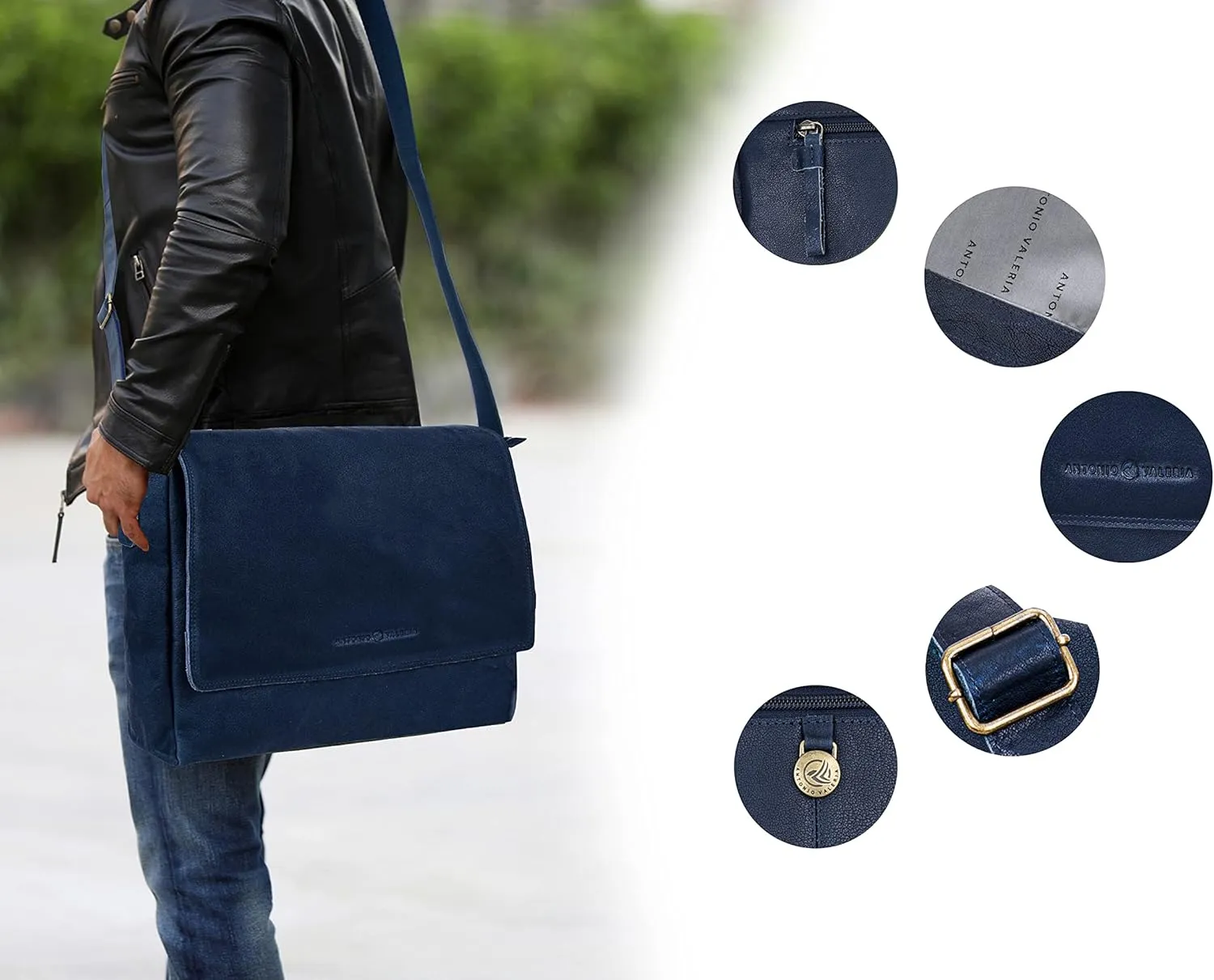 Antonio Valeria Robert Premium Leather Messenger Bag for Men
