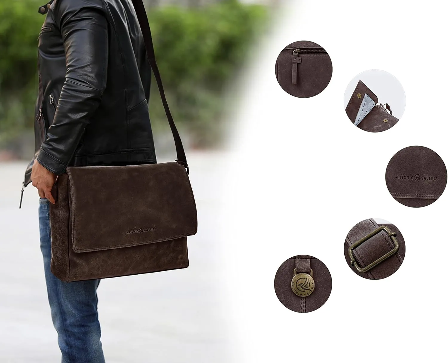 Antonio Valeria Robert Premium Leather Messenger Bag for Men