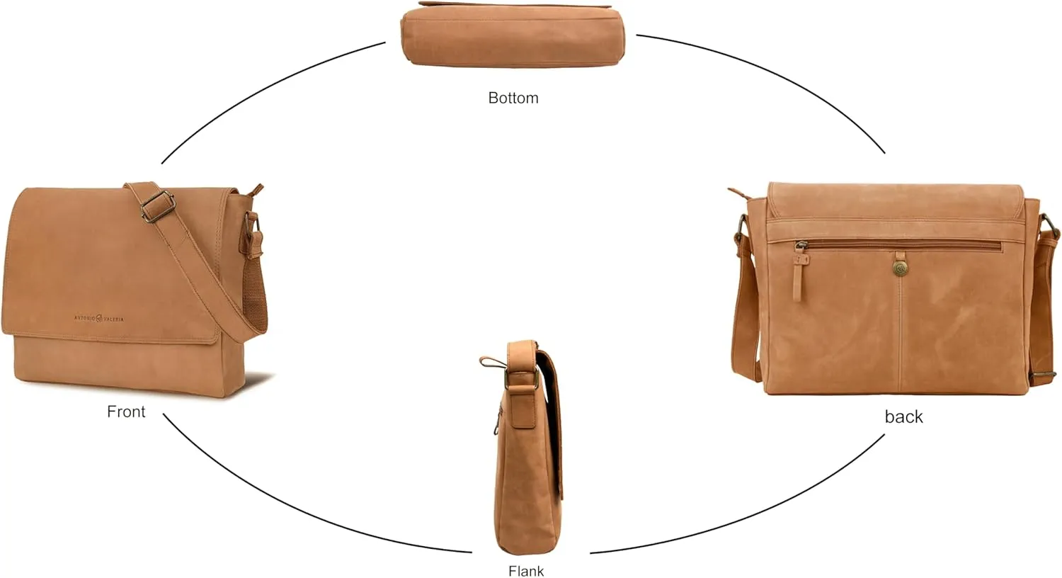 Antonio Valeria Robert Premium Leather Messenger Bag for Men