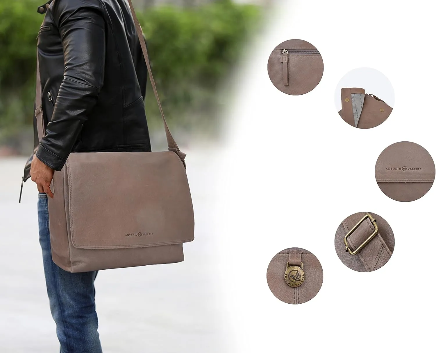 Antonio Valeria Robert Premium Leather Messenger Bag for Men