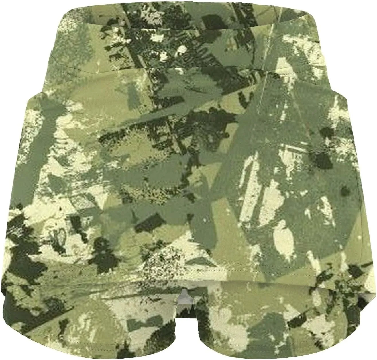 Athletic Skorts for Woman Elastic Tennis Yoga Shorts High Waist Daisy Printed Skirts Tummy Control Skinny Joggers
