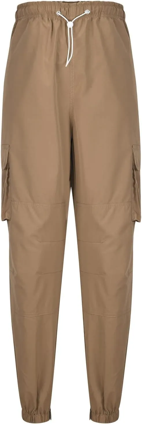 Aymnlox Cargo Pants for Men Baggy Big and Tall Linen Drawstring Sweatpants Casual Hiking Jogger Athletic Straight Pant Pocket