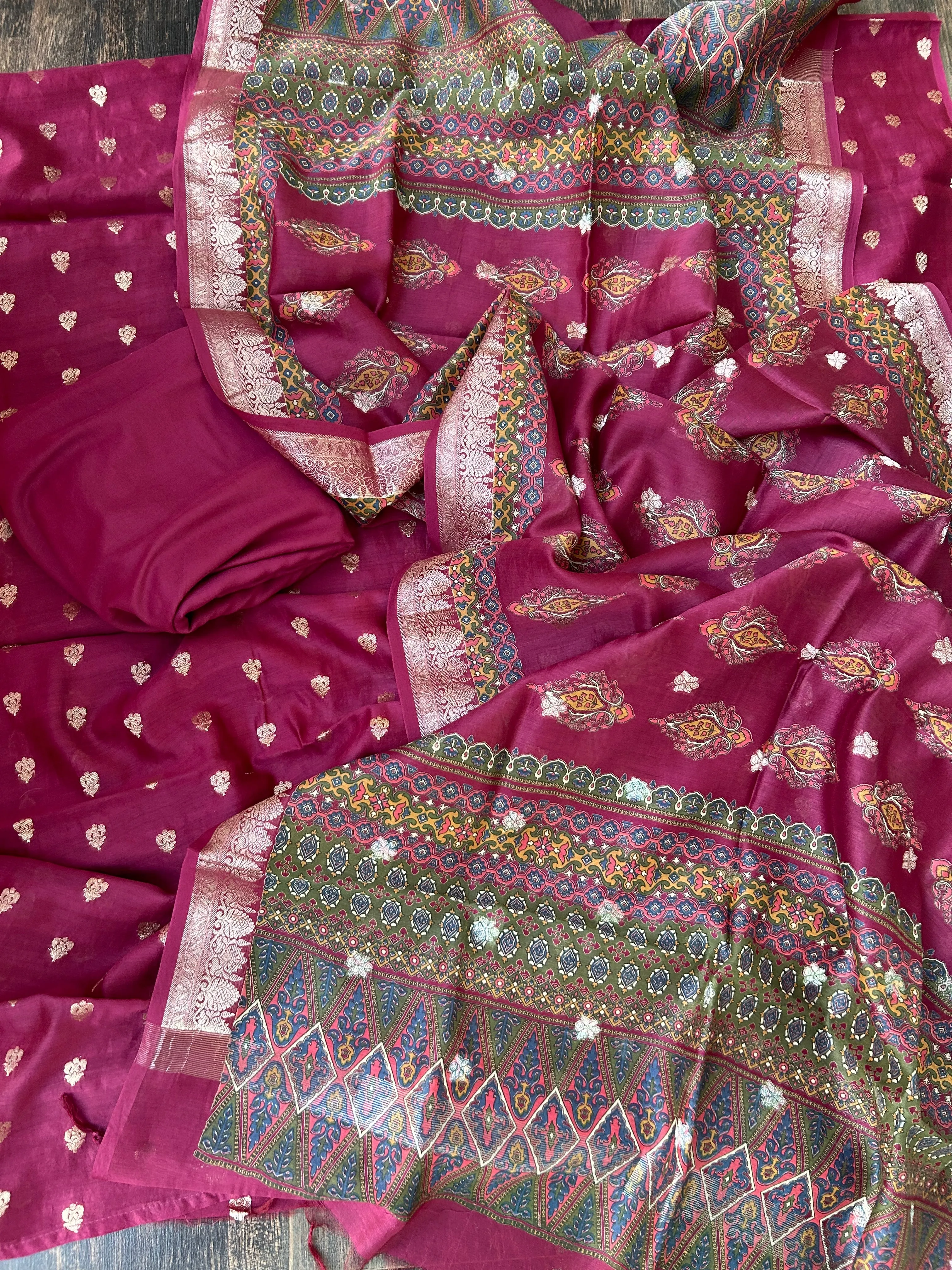 Banarasi Silk Cotton Dress Material